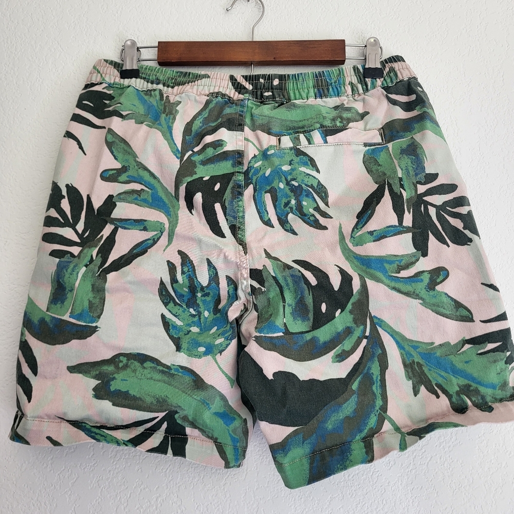 Tropical Leaf Print Shorts